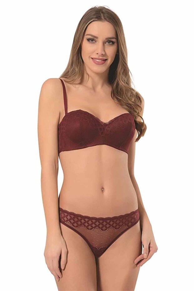 Women's 460645 unpadded strapless bra and panty set