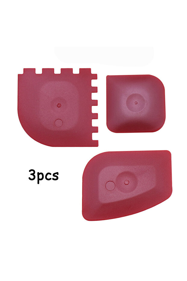 Red 3Pcs Grill Pan Scraper Tool Frying Pan Stripe Cast Iron Skillet Grease Cleaning Scrapers Serrate