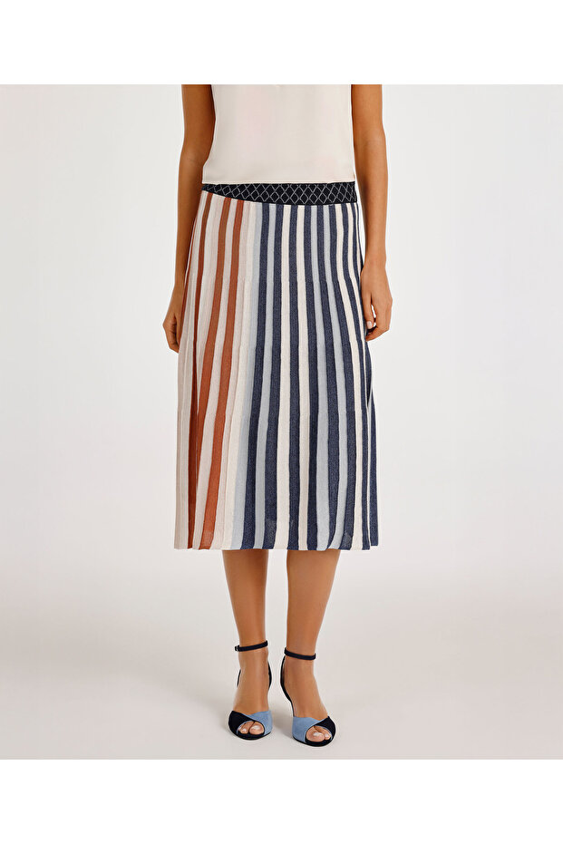 Pliseli Midi Triko Etek - 3