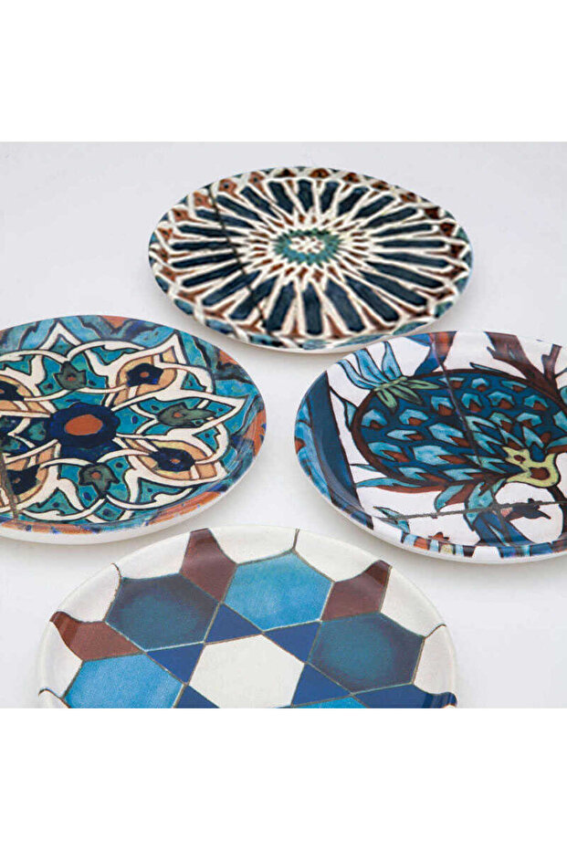 Sade Çini 4lü Meze Tabağı Seti - 14 cm - 5