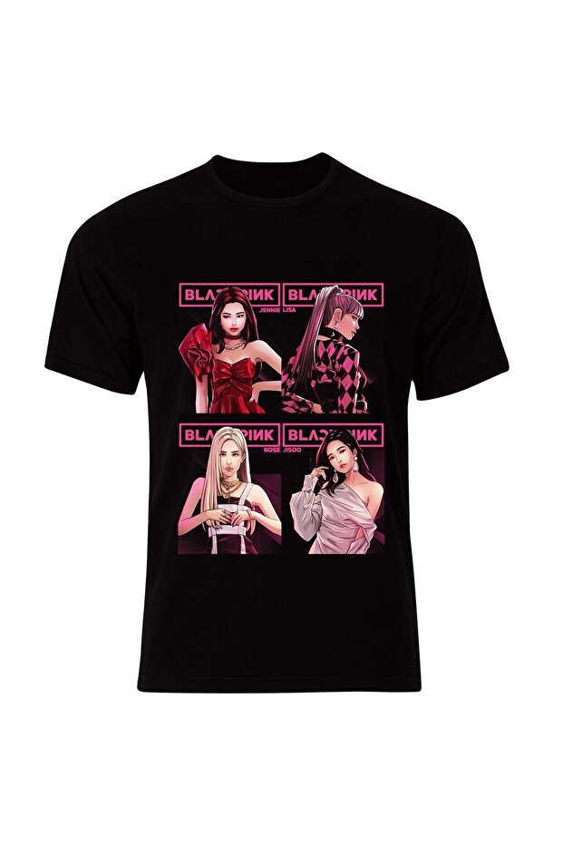 Blackpink (K-Pop, Black Pink) Special Design Unisex 100% Cotton Black T-Shirt