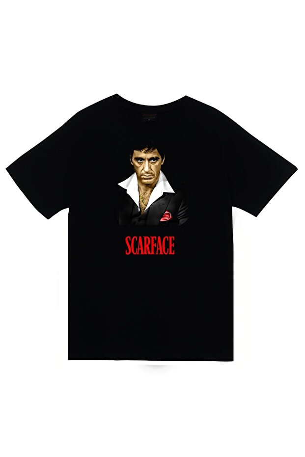Scarface Tony Montana Printed Unisex 100% Cotton Black T-Shirt