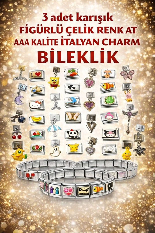 3'LÜ ÇELİK AJDA BİLEKLİK - 2