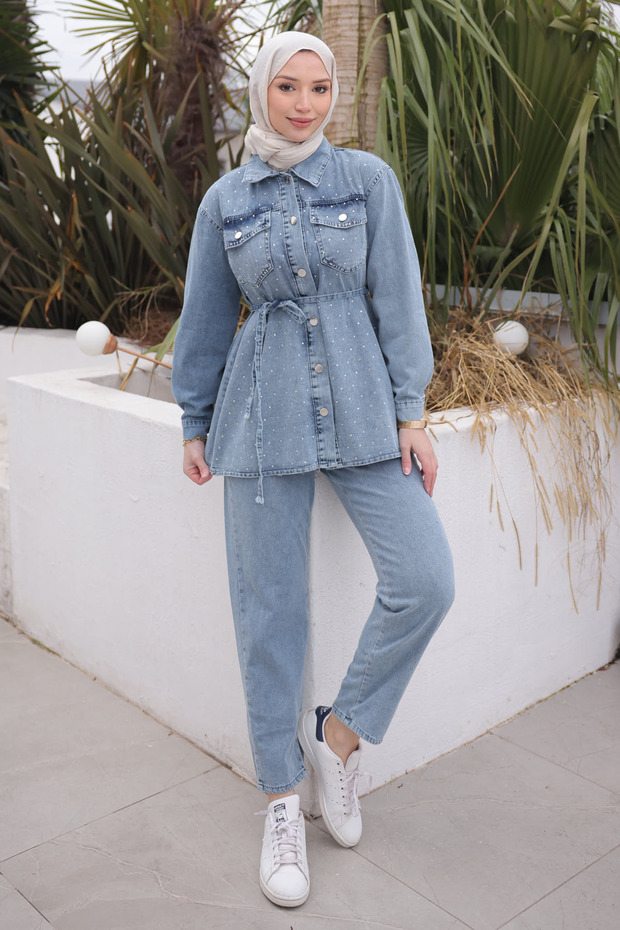 Blue Stone Jacket Trousers Suit