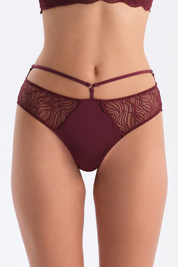 Bordo Dantelli Brazıllıan Külot - 1