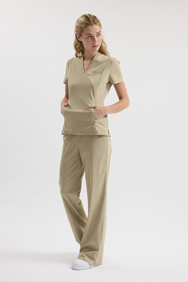 Bloom Bej Scrubs Üst - 4