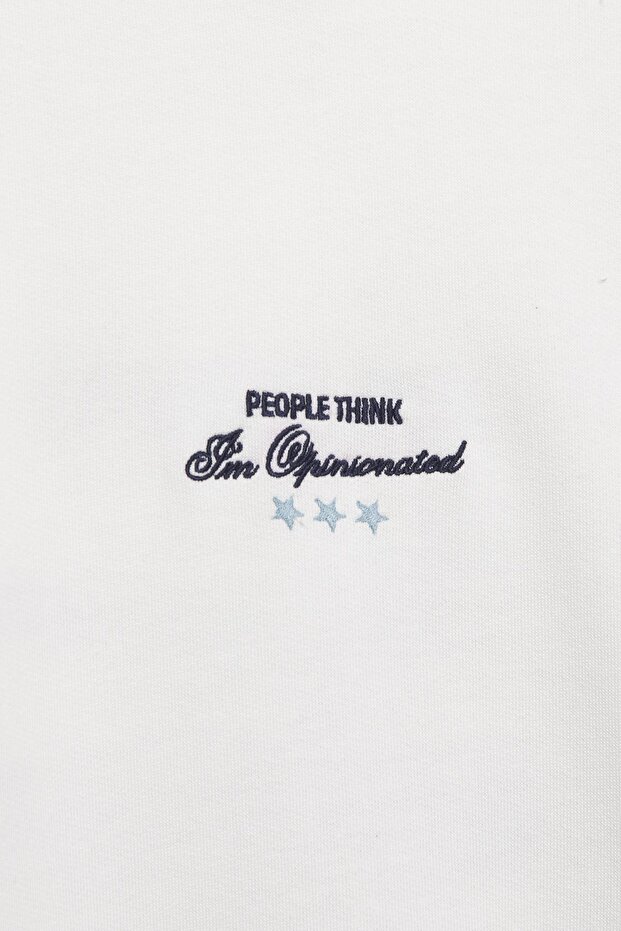 İşlemeli yıldız kapüşonlu sweatshirt - 5