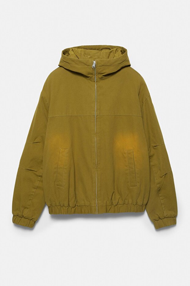 Yıkanmış detaylı kapüşonlu ceket - 7