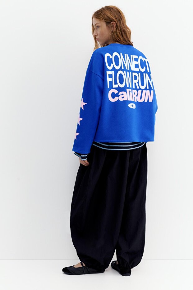 Yıldızlı mavi sweatshirt - 5