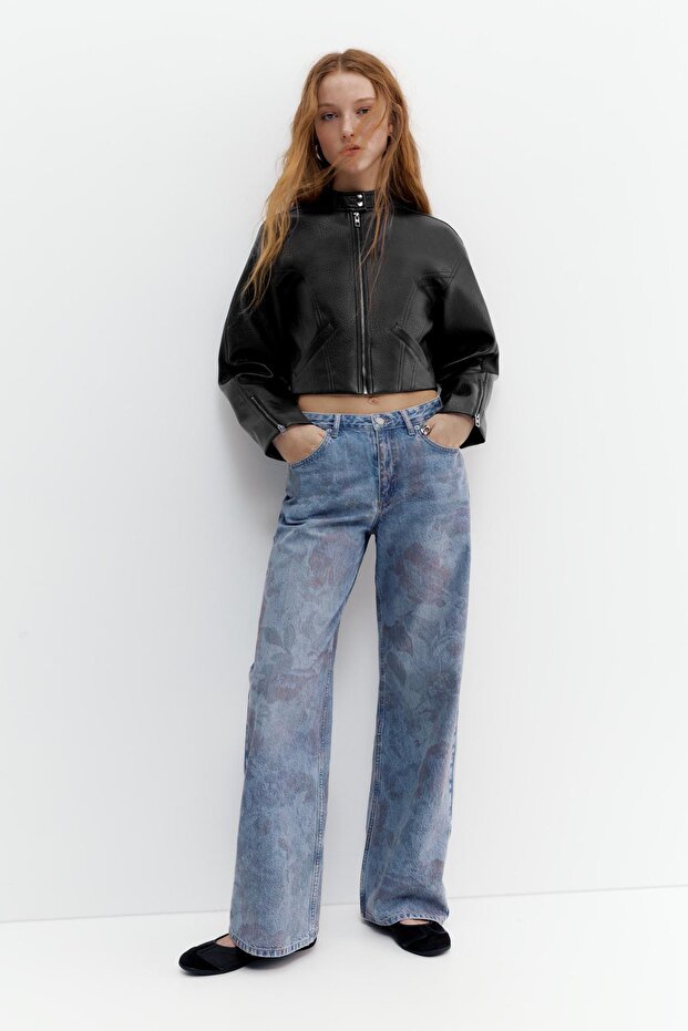 Suni deri biker ceket - 2