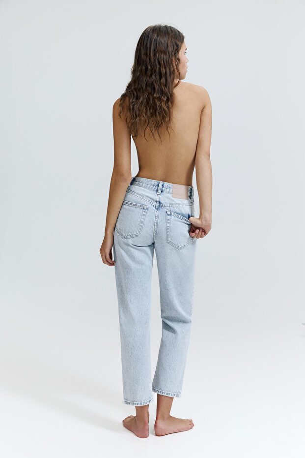 Yırtık mom fit jean - 3