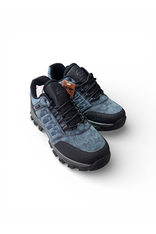 Men's Navy Blue Non-Slip Sole Lace-Up Traking Outdoor Shoes
