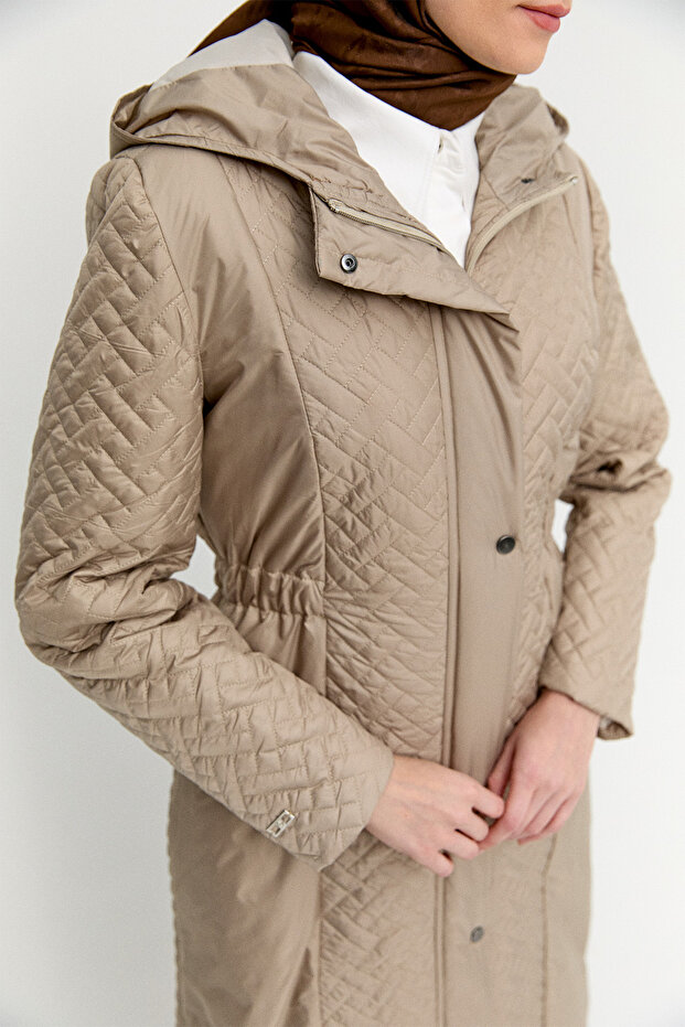 Kapüşonlu Kapitone Kaban - 5