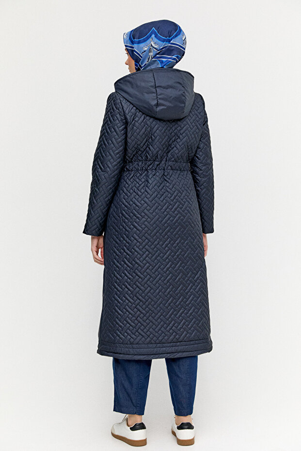 Kapüşonlu Kapitone Kaban - 7