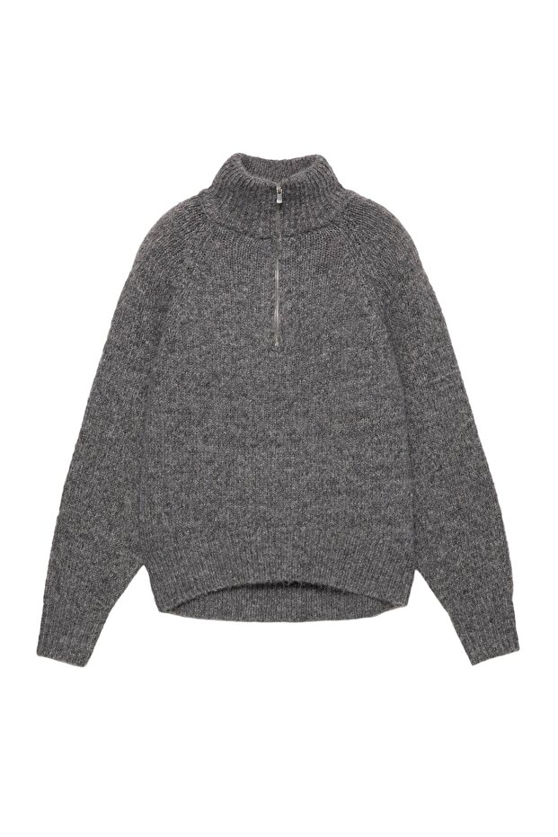 Fermuar yakalı kazak - 8