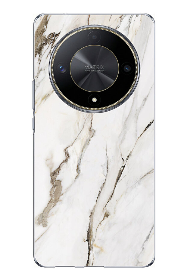 حافظة سيليكون متوافقة مع Honor X9B باللون الأبيض الرخامي مطبوع - 1