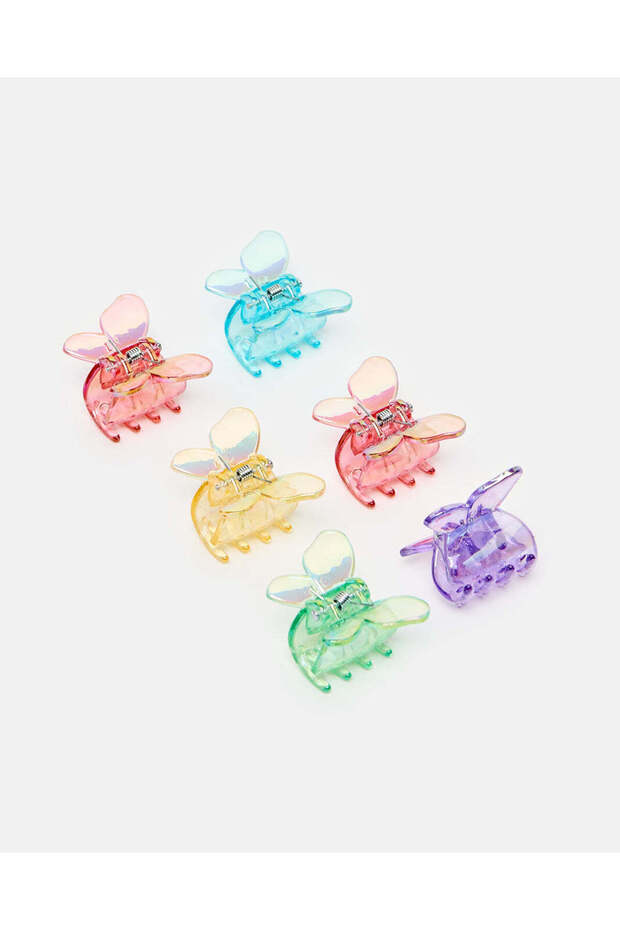Girls Assorted Floral Hair Claw Set (Pack of 6)