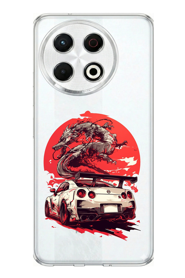 حافظة سيليكون متوافقة مع هاتف Tecno Spark 30 Pro بتصميم GTR Dragon مطبوع - 1