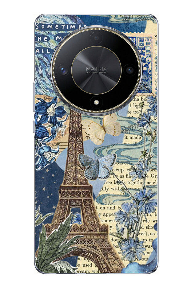 حافظة سيليكون متوافقة مع هاتف Honor X9B وبرج إيفل مطبوع - 1