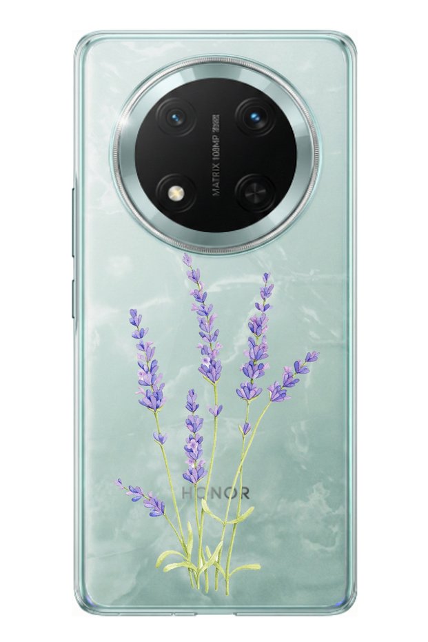 Honor X9C Compatible Lavender Flower Design Printed Silicone Case