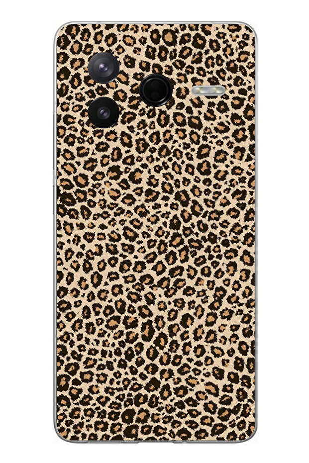 حافظة سيليكون متوافقة مع تصميم ليوبارد مطبوع لهاتف Poco F7 Pro - 1