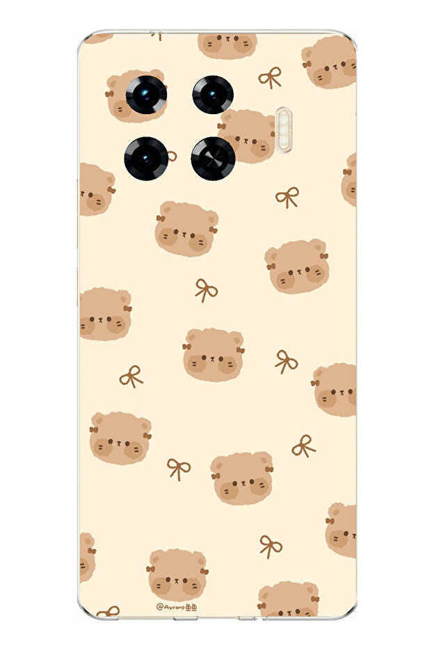 حافظة سيليكون متوافقة مع هاتف Tecno Spark 20 Pro+ Plus من Cute Bears مطبوع - 1