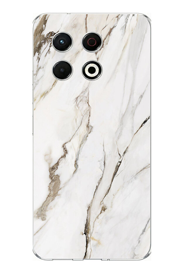 Tecno Spark 30 Pro Compatible White Marble Printed Silicone Case - 1