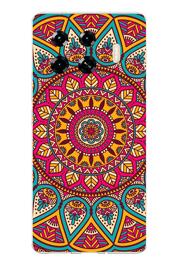 حافظة سيليكون متوافقة مع هاتف Tecno Spark 20 Pro+ Plus موديل Mandala مطبوع - 1