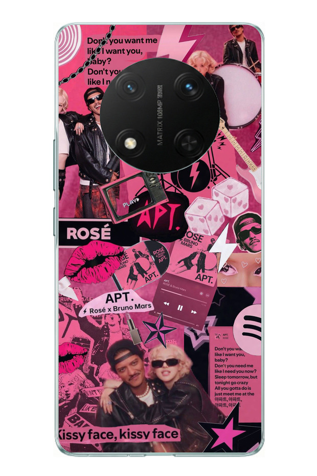 حافظة سيليكون متوافقة مع Honor X9C من Blackpink Collage مطبوع - 1