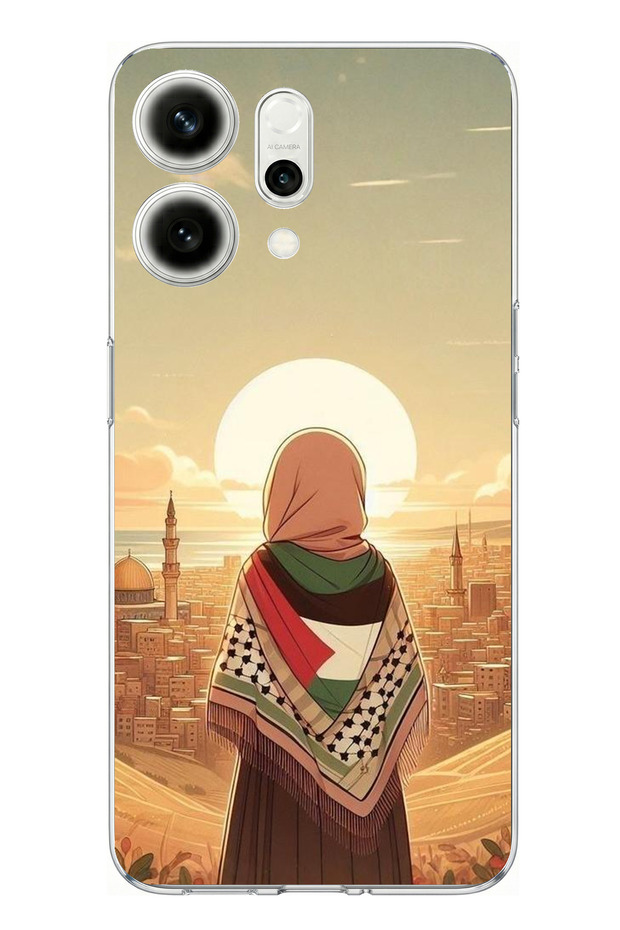 Oppo Reno 14 5g Compatible Filistine Freedom Girl Printed Silicone Case