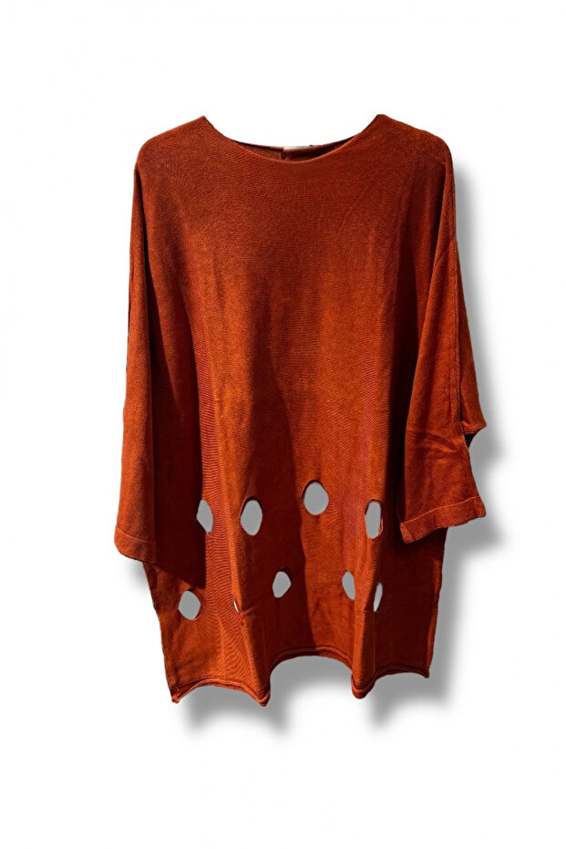 100% Cotton Knit Tunic Blouse – Size 38-52 Compatible - Tile