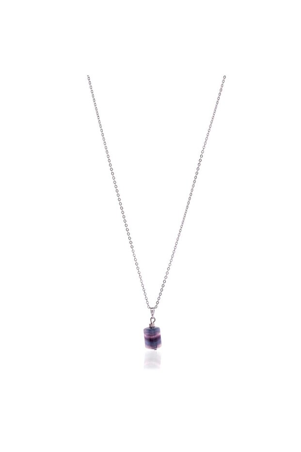 Triangle Cut Fluorite Natural Stone Women Necklace