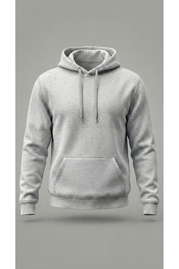 Unisex Unprinted Combed Cotton Inside Fleece-Lined K Hooded Sweatshirt