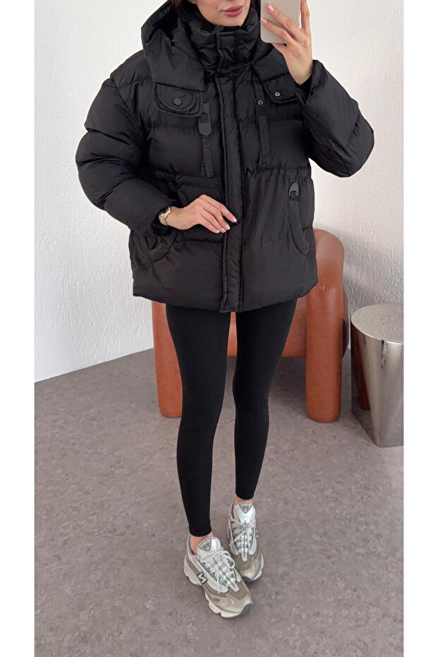 Siyah Premium Şişme Mont - 3