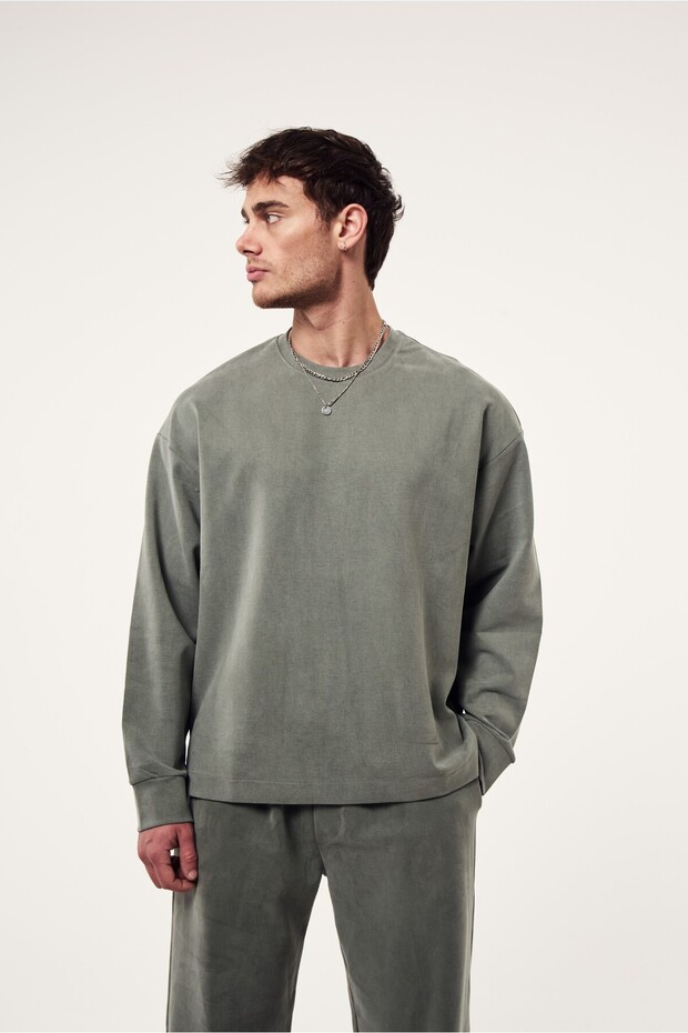 Yıkamalı Modal Basic Sweatshirt - 2