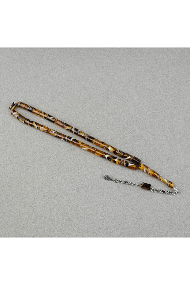 Arizona Katalin Alpaca Tassel Cut 7X10Mm Prayer Beads - Brown Yellow
