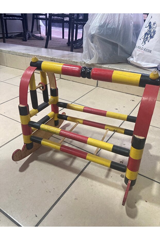 Ahşap boyalı mini beşik - 3