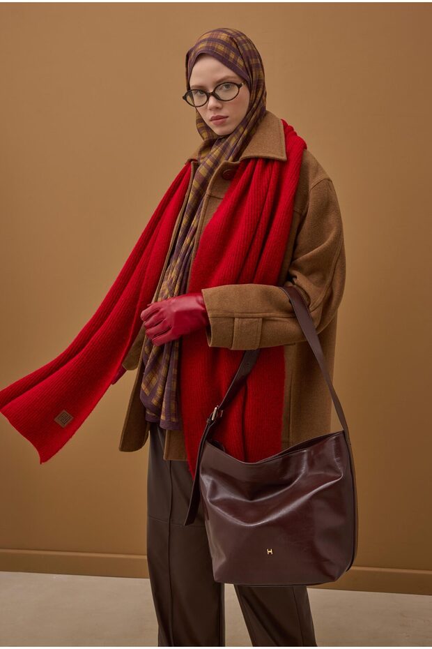 %100 Deri Kısa Eldiven Kırmızı - 3