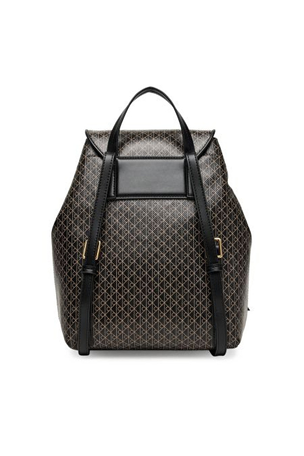 Emblem Aop Flap Siyah Kadın Backpack - 2