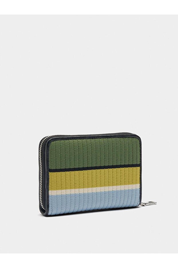 Çok Renkli Çizgili Örme Cüzdan - 3