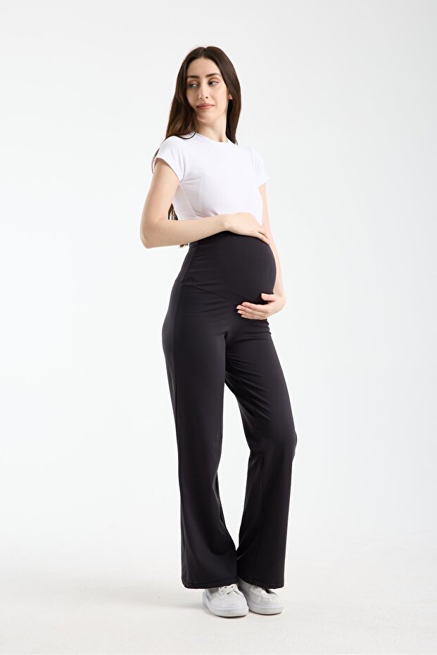 4566-Flexible Combed Wool Comfortlux Maternity Straight Pants