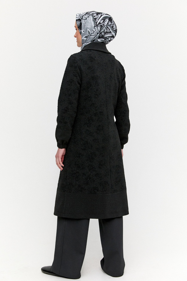 Dokulu Fermuarlı Örme Kap - 6