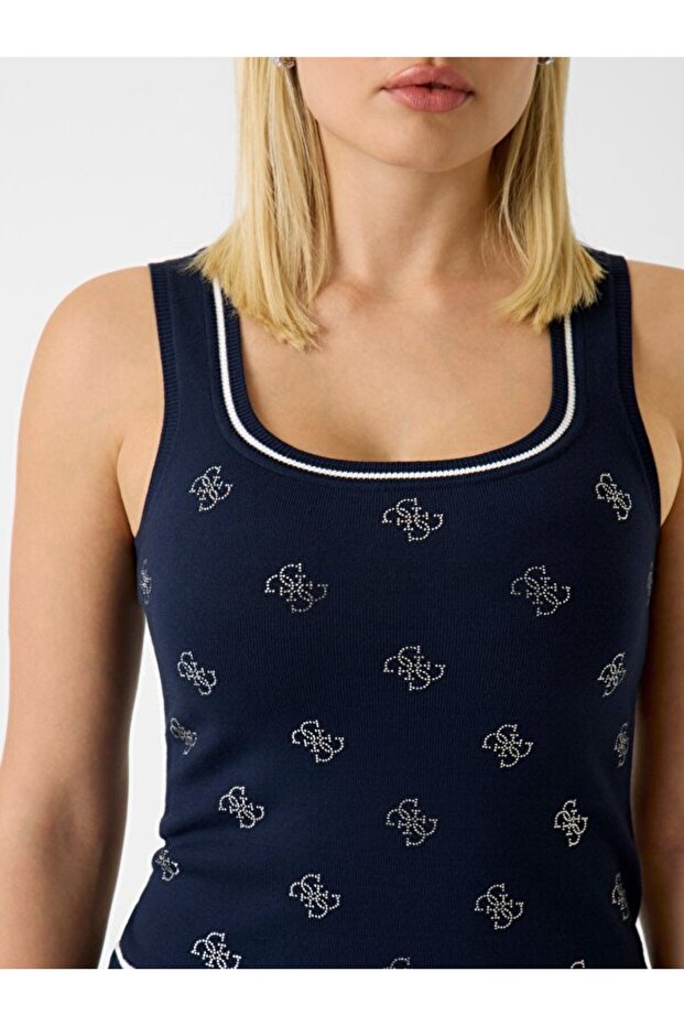 Rhinestones Kadın Triko - 4