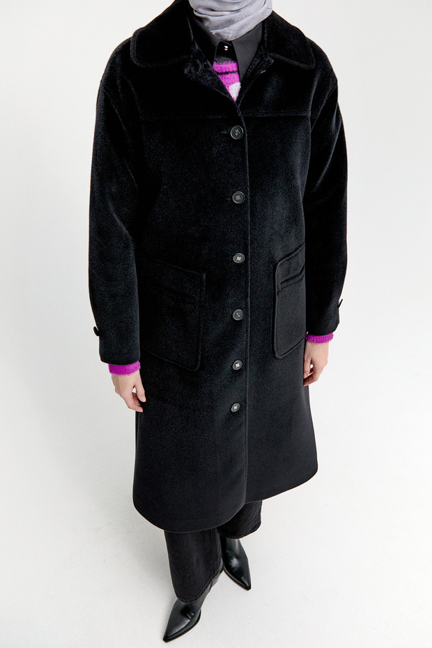 Kaşe Bebe Yaka Kaban - 5