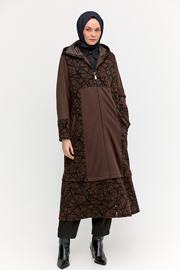 Kapüşonlu Örme Pardesü - 2