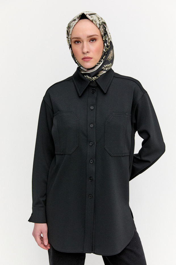 Çift Cepli Oversize Tunik - 2