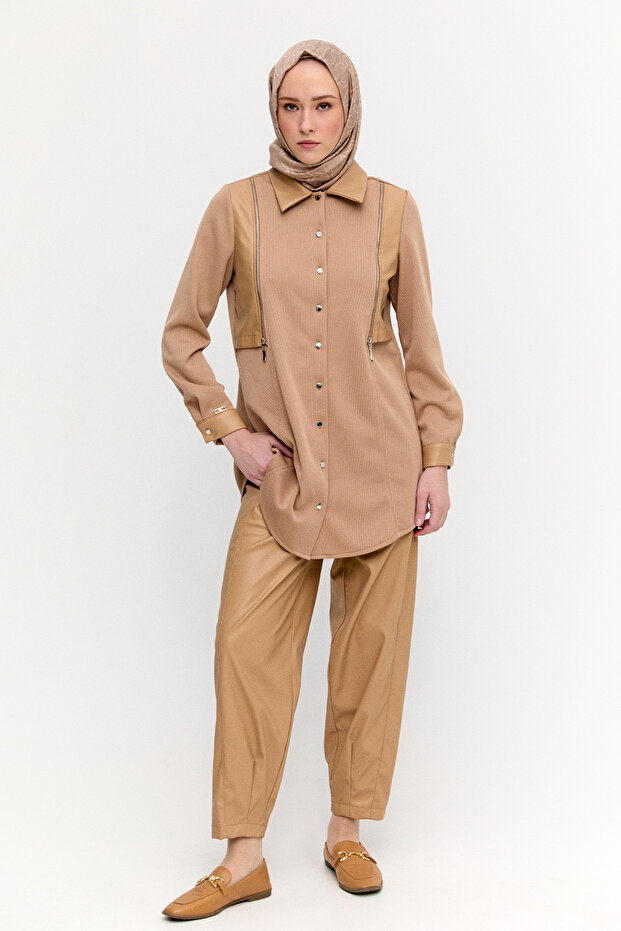 Suni Deri Pantolon - 1