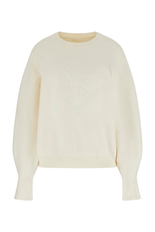 Long Sleeve Crew Neck Parker 4g Logo Knitwear Women's White Knitwear W6Rr48Z26I2-G047