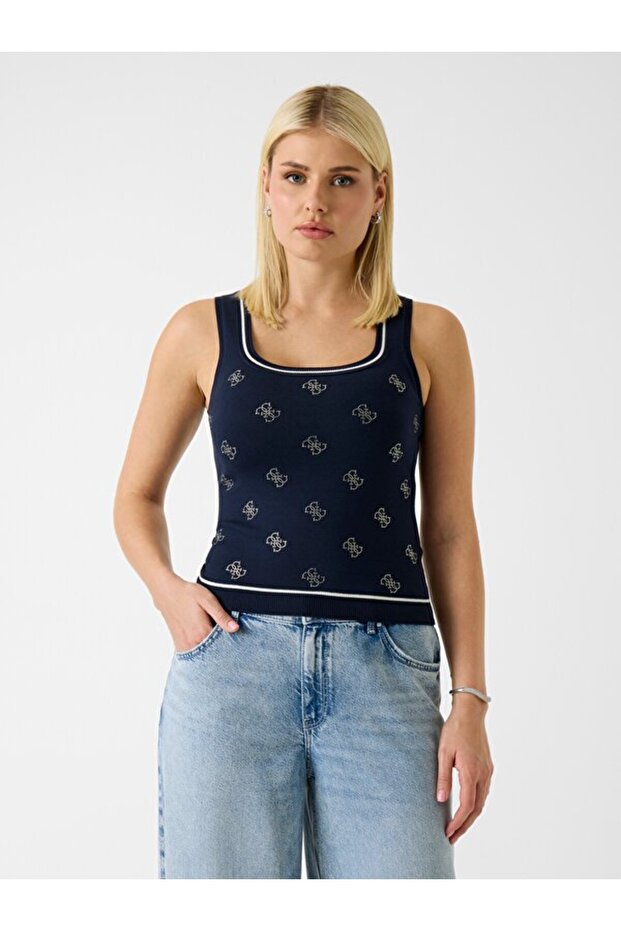 Rhinestones Kadın Triko - 1