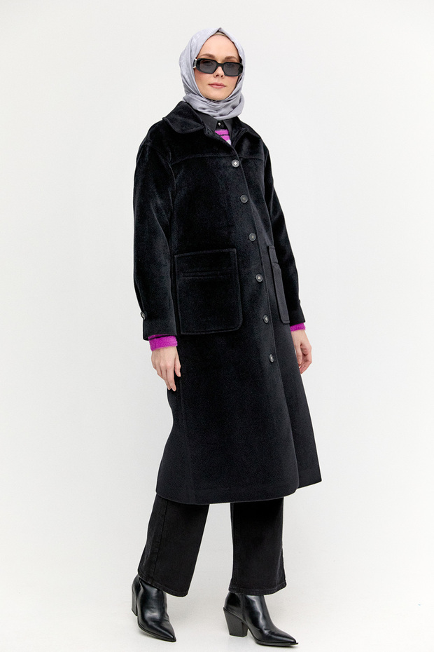 Kaşe Bebe Yaka Kaban - 3